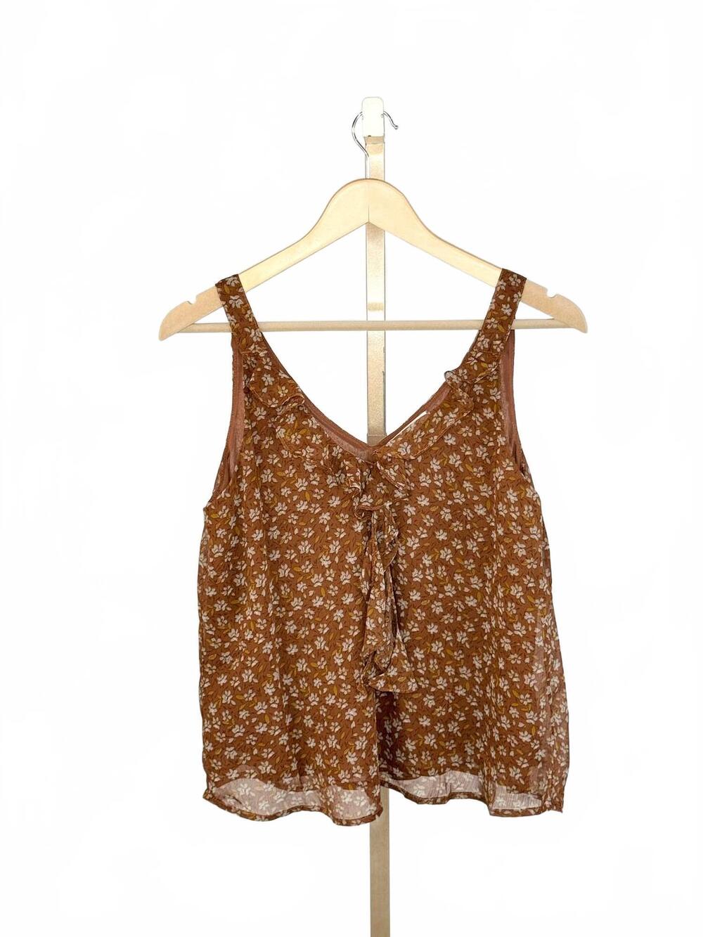 NEW BE COOL women's whispered petal top in almond